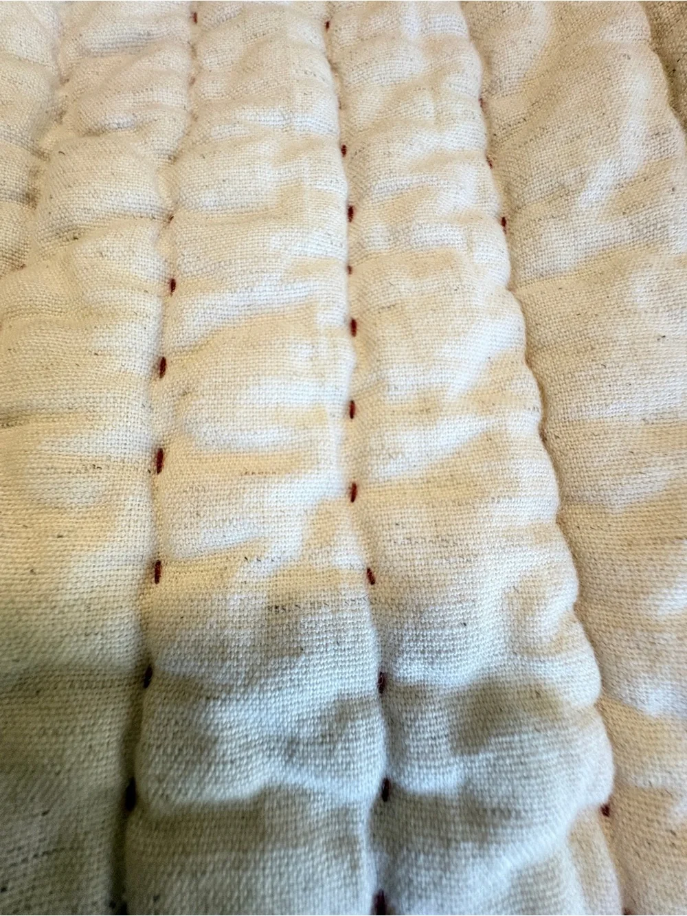 Pottery Barn Nellie Quilted King Shams Pair Ticking Stripe Tassel Boho Set